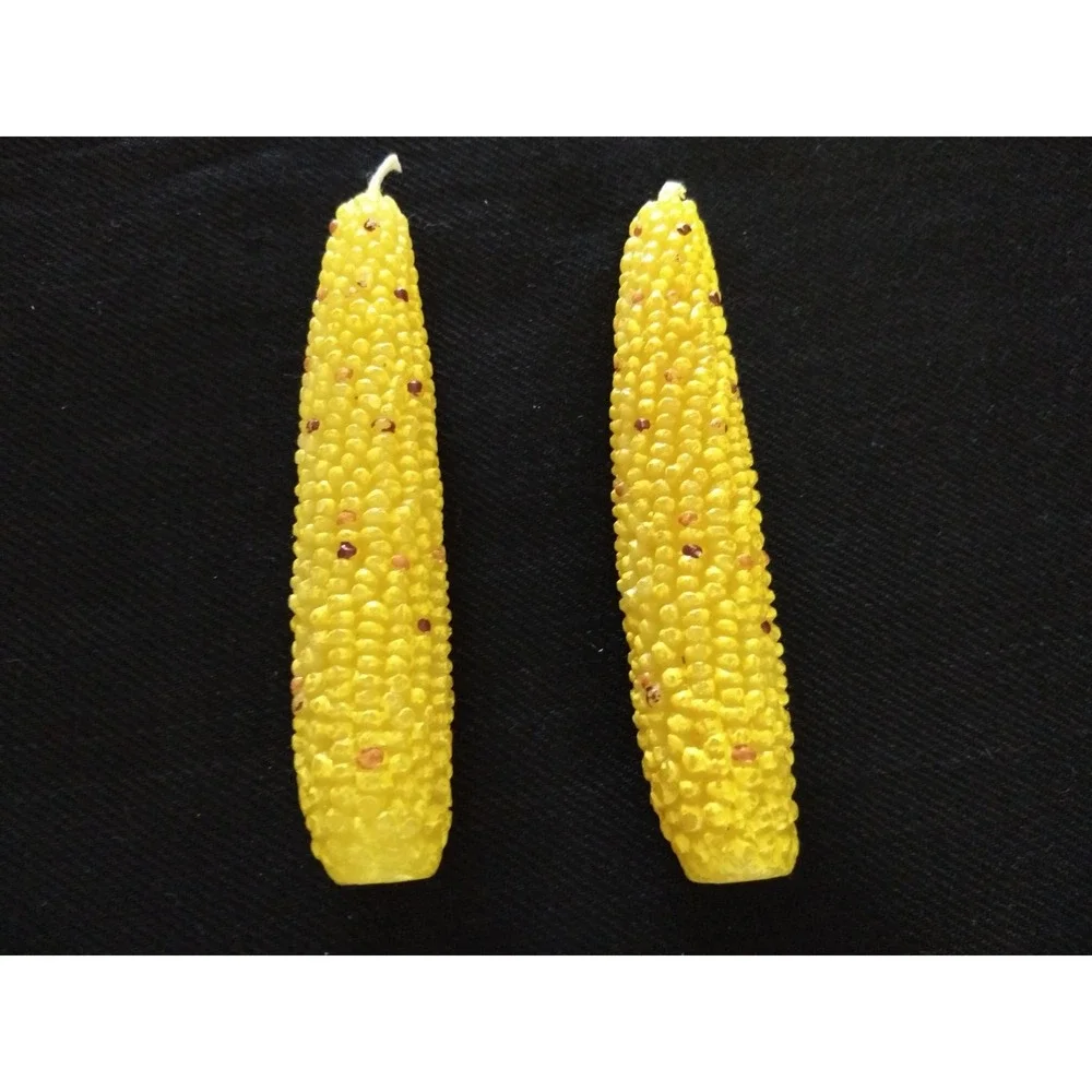 Thanksgiving Corn Cob & Mini‎ Pumpkin Candles Lot/5 Decorative Yellow Orange New
